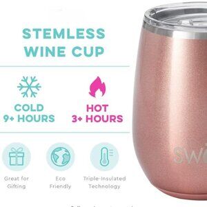 Swig 12oz Insulated Wine Tumbler with Lid,  Stainless Steel Wine